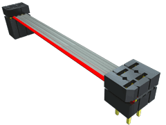 Slim Body Double-Row IDC Male Assemblies, 0.100" Pitch
