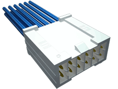.100" Mini Mate® Double Row Discrete Wire Cable Assembly, Teflon™ Fluoropolymer Wire, Terminal