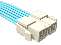 .100" Mini Mate® Double Row Panel Mount Discrete Wire Cable Assembly, Teflon™ Fluoropolymer Wire, Terminal