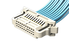 0.80 mm Double Row Tiger Eye™ Discrete Wire Cable Assembly, Teflon™ Fluoropolymer Wire, Socket