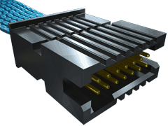 .050" Tiger Eye™ Double Row Discrete Wire Cable Assembly, Teflon™ Fluoropolymer Wire, Terminal