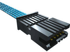 .050" Tiger Eye™ Single Row Discrete Wire Cable Assembly, Teflon™ Fluoropolymer Wire, Terminal