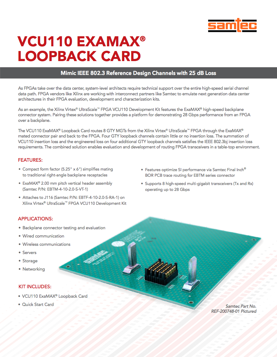 VCU110 Examax® Product Brief
